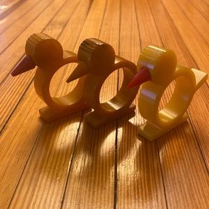 Vintage Bakelite napkin rings.